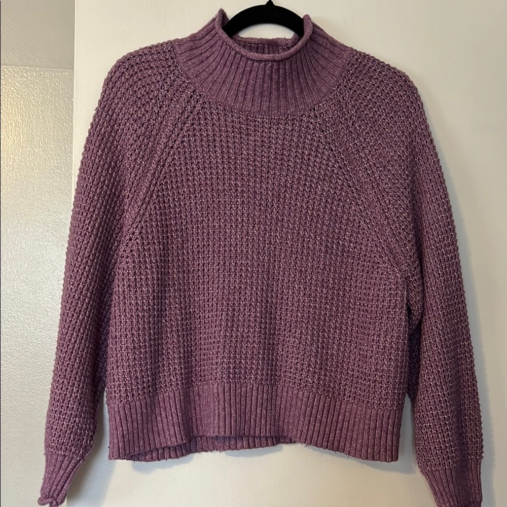 American Eagle Purple Cropped Women's Sweater